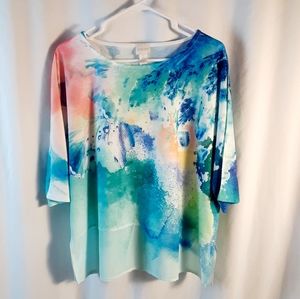 Chico's Colorful Top Size 2 (Large)